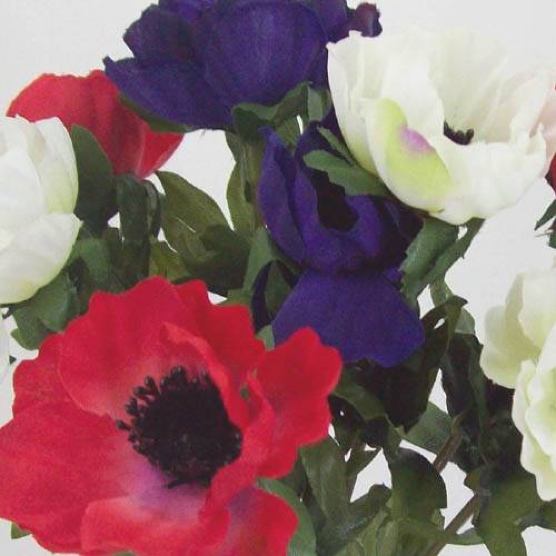 Silk Anemone Posy Red White Purple 25cm Artificial Flowers